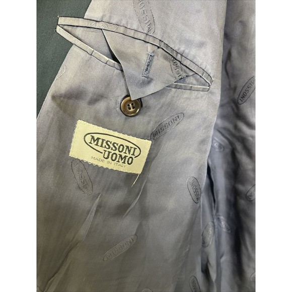 Missoni Men’s Blazer Size 48R Italian Made Two Button Blue Wool Jacket - Picture 4 of 10